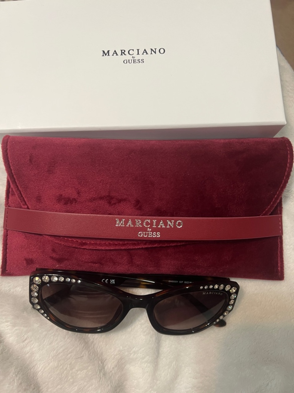 Guess by Marciano Black Crystal-Embellished Cat Eye Sunglasses - Picture 2 of 5